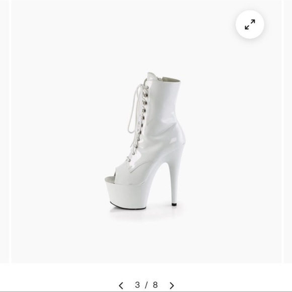 NEW Pleaser Adore-1021 Lace-Up Front Ankle Boots Pole Dance New in Box - Picture 3 of 10